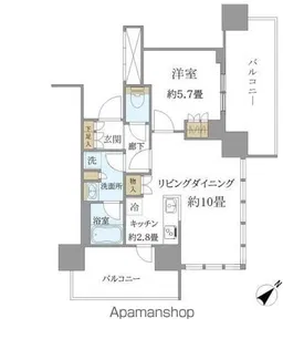 BRILLIA TOWER 浜離宮【4階】の間取り
