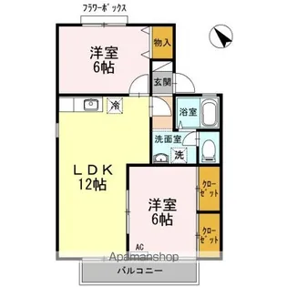 グリーンタウン杉原 C棟【2階】の間取り