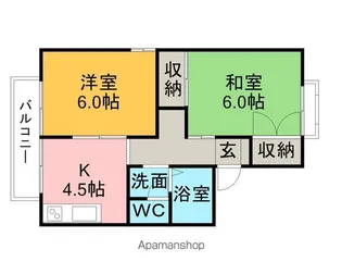 エル加藤Ⅲ【B102号室】の間取り