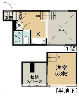 THE・BASE【104号室】の間取り