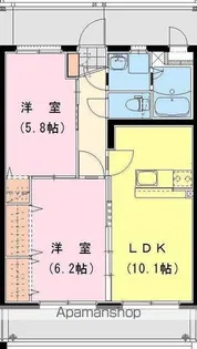 EINSⅡ(アインスツー)【3階】の間取り