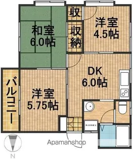 グリーンハイツ萩原B【2階】の間取り