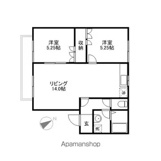 パインパレスF【102号室】の間取り