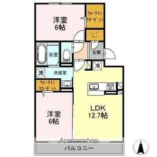 サニーフラット西市 A棟【2階】の間取り