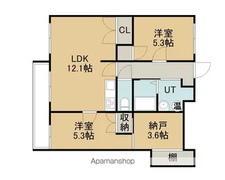 アズーロ千歳【101号室】の間取り