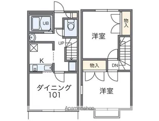 レオパレス高安【1階】の間取り