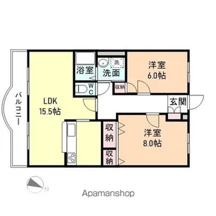 ハートフルマンションポラリス【2階】の間取り