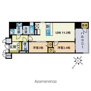 JP NOIE 天神南【2階】の間取り