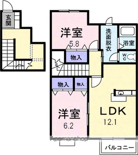 FOREST HEIGHTSD【2階】の間取り
