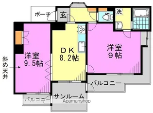 ハピネスコート【4階】の間取り