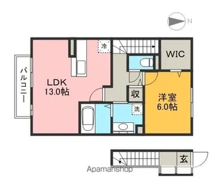 フラッツ福井東町【2階】の間取り