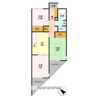 コモンシティハイツABC【1階】の間取り