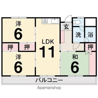 上岡マンション【1階】の間取り