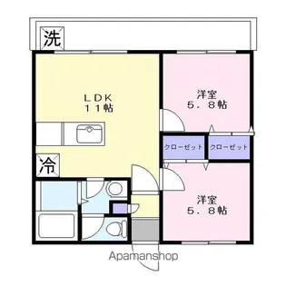 千本杉コーポ【4階】の間取り