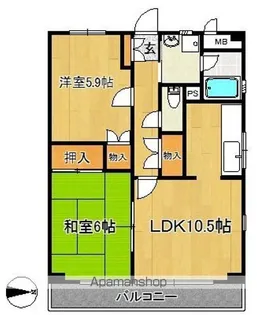 グリーンフィールドB【2階】の間取り