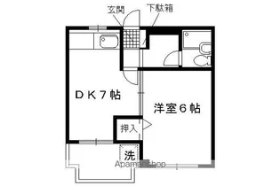 サンロイヤル七瀬川【302号室】の間取り