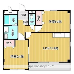 パレスウエストヒルズ.【2階】の間取り