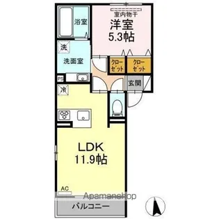 ユニヴェールⅡ A棟【A301号室】の間取り