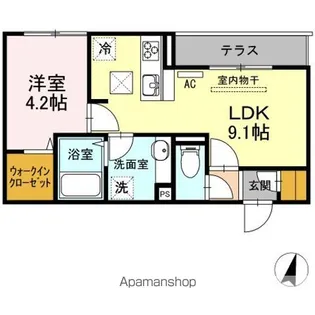 ヴィルヌーヴ アン【1階】の間取り