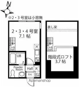 ハーミットクラブハウス横浜大口【1階】の間取り