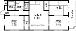 グロリオーサ甲東【2階】の間取り