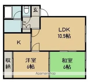 ル・クリオネ【106号室】の間取り