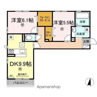 K.T.コスモス【1階】の間取り