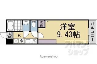 フラッティ三軒町【201号室】の間取り