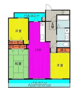 アドバンス21 ヴェルテ白石 壱番館【10階】の間取り