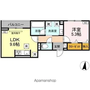 ルサンティエ白龍町【1階】の間取り