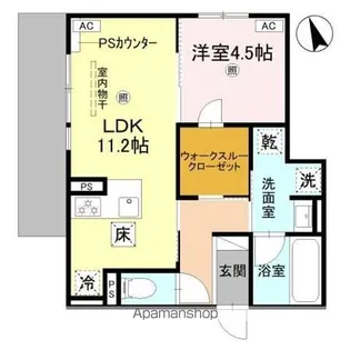 メゾンルル赤川【1階】の間取り