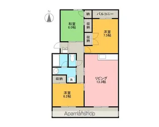 グランディール【4階】の間取り