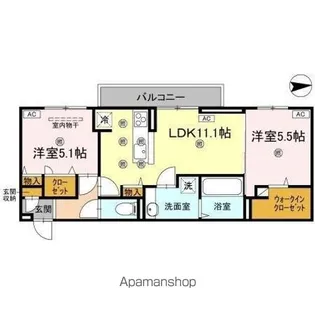 コンフォリア木太【3階】の間取り