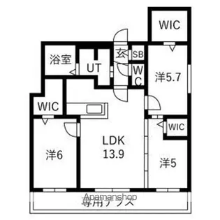 仮)宮の森2ー2MS【1階】の間取り