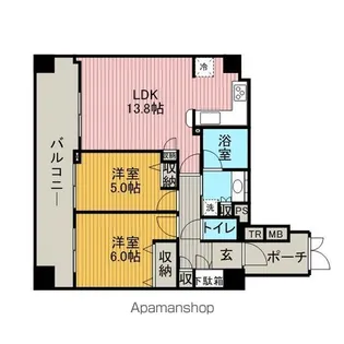 グランタワー小田急相模原ル・ソレイユ【15階】の間取り