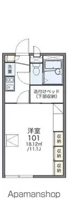 レオパレス甘木川【208号室】の間取り