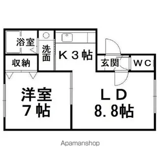 リバティとん田【1階】の間取り