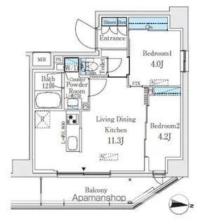 プライムブリス品川中延【7階】の間取り