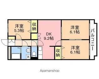 サニーサイドアップ壱番館【105号室】の間取り