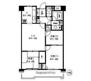 コーボック新小金井【3階】の間取り