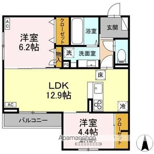 DーROOM七曲I【1階】の間取り