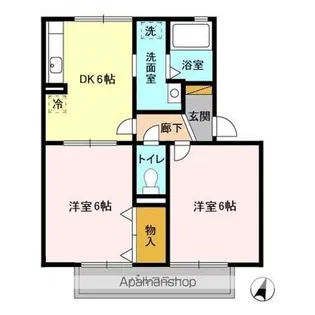 ツインハーモニー AB【2階】の間取り