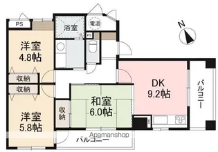 ボンヌ・シャンス(藤塚)【602号室】の間取り