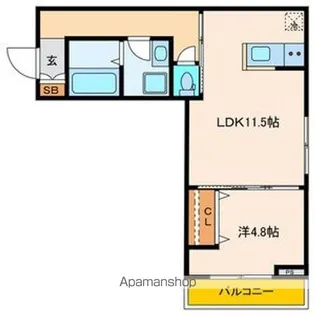 パセオプラシード連坊【301号室号室】の間取り