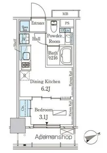 パークアクシス芝浦キャナル【6階】の間取り