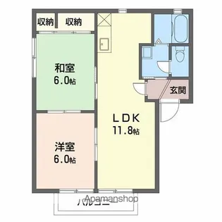 オーシャンライフ虹ヶ丘【1階】の間取り