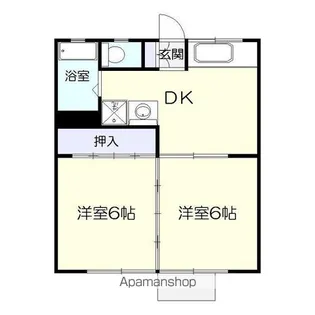 ハイツ羽山【1階】の間取り
