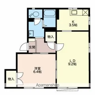 フレグランスグレープ B棟【B101号室】の間取り