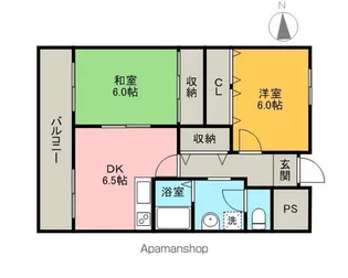 PLUS O2 BUILD【606号室】の間取り