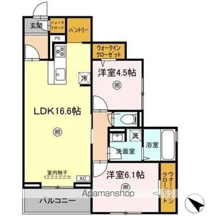 ラコルト板付【2階】の間取り